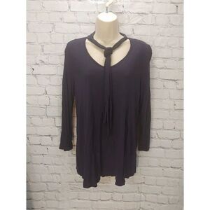 DG2 by Diane Gilman Navy Medium 100% Rayon Blouse